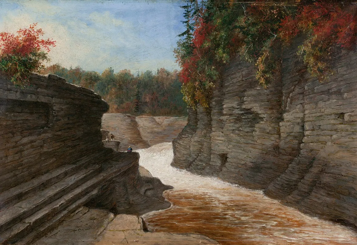 River Gorge Autumn Wall Art by Cornelius David Krieghoff - High-Resolution Digital Print