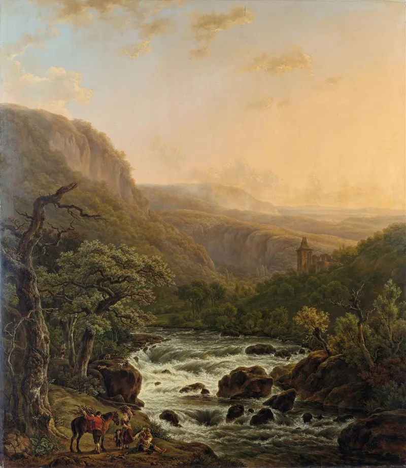 River In The Ardennes At Sunset Wall Art by Henri van Assche - High-Resolution Digital Print