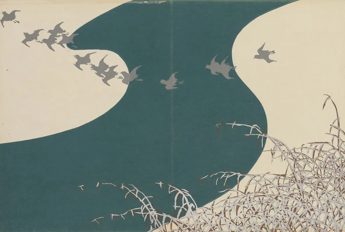 River In Winter Fuyu No Kawa Wall Art by Kamisaka Sekka - High-Resolution Digital Print