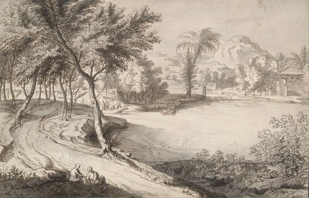 River Landscape 13 Wall Art by Adriaen Frans Boudewijns - High-Resolution Digital Print