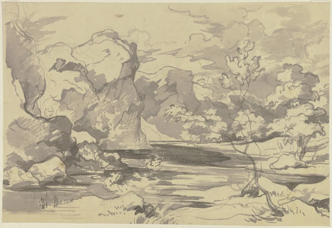 River Landscape 47 Wall Art by August Richter - High-Resolution Digital Print
