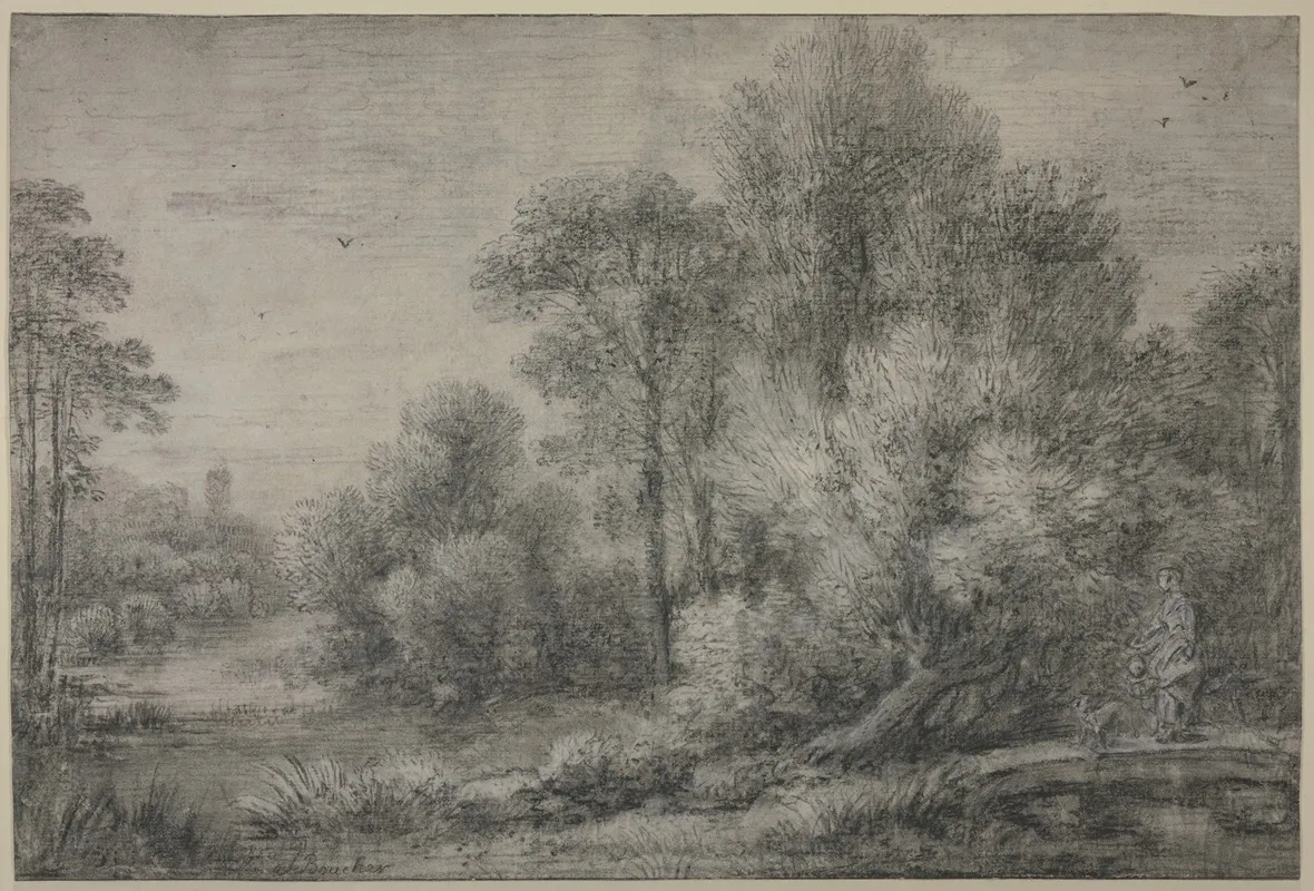 River Landscape 48 Wall Art by François Boucher - High-Resolution Digital Print