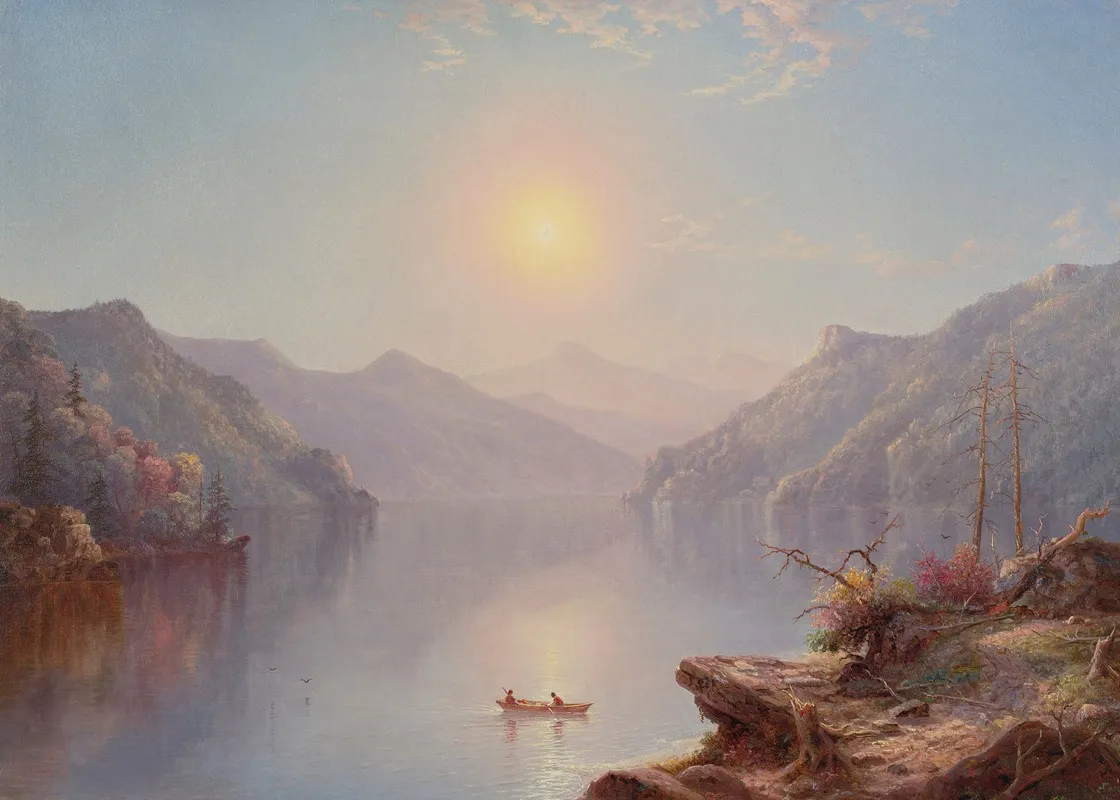 River Landscape At Daybreak Wall Art by George W. Waters - High-Resolution Digital Print