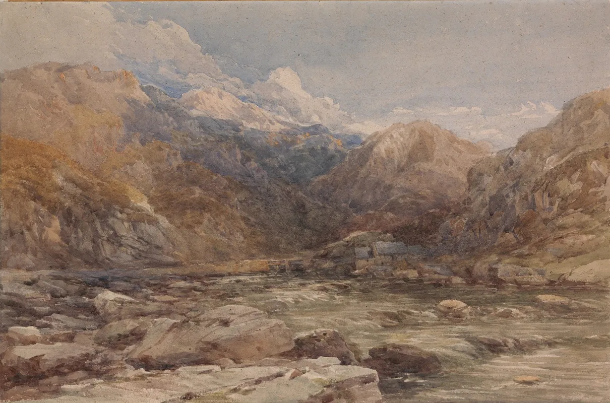 River Landscape In Wales Wall Art by David Cox - High-Resolution Digital Print
