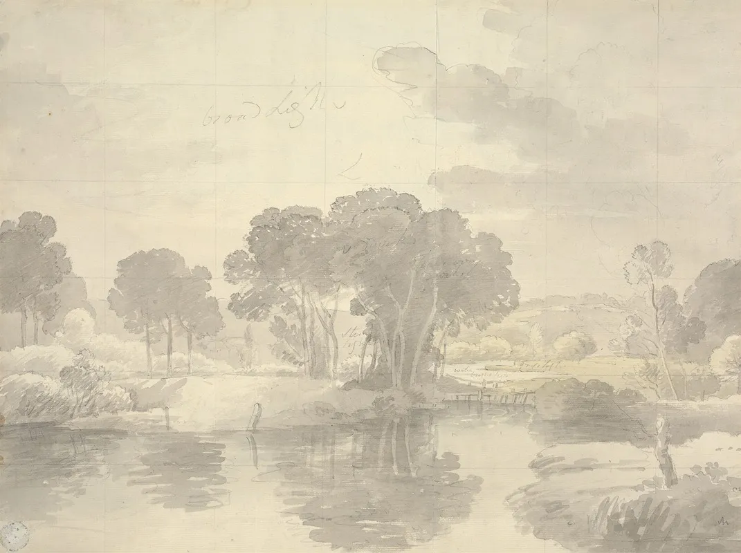 River Landscape On The Thames Wall Art by George Bulteel Fisher - High-Resolution Digital Print