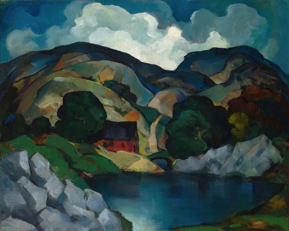 River Landscape With House