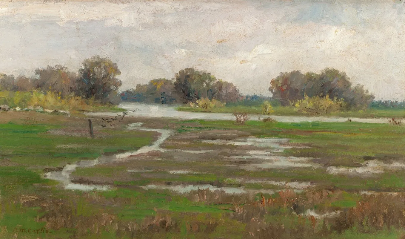 River Landscape With Marshes Wall Art by Alice Marion Curtis - High-Resolution Digital Print