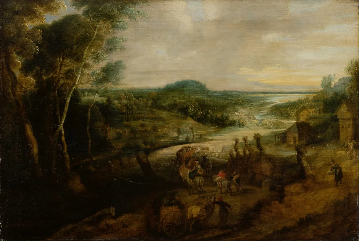 River Landscape With Peasants On The Way To Market