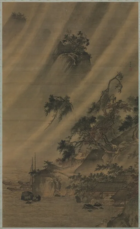 River Village In A Rainstorm Wall Art by Lu Wenying - High-Resolution Digital Print
