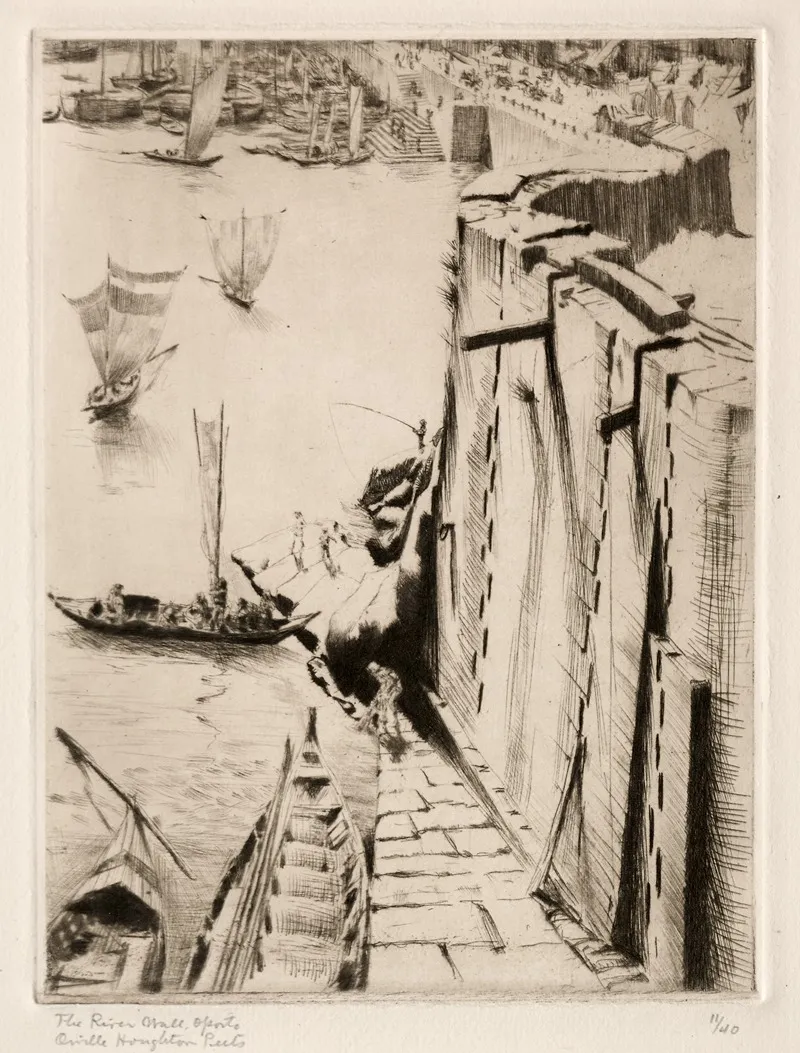 River Wall Oporto Wall Art by Orville Houghton Peets - High-Resolution Digital Print