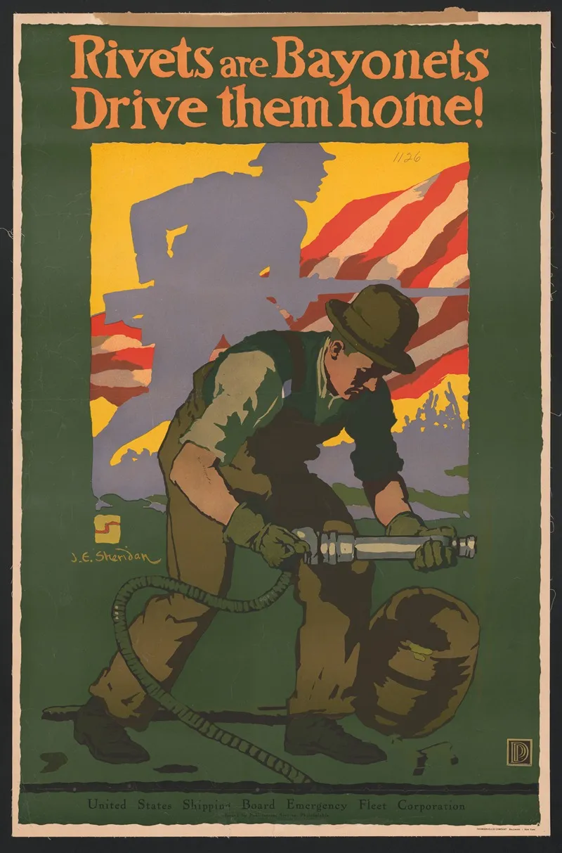 Rivets Are Bayonets Drive Them Home Wall Art by John Sheridan - High-Resolution Digital Print