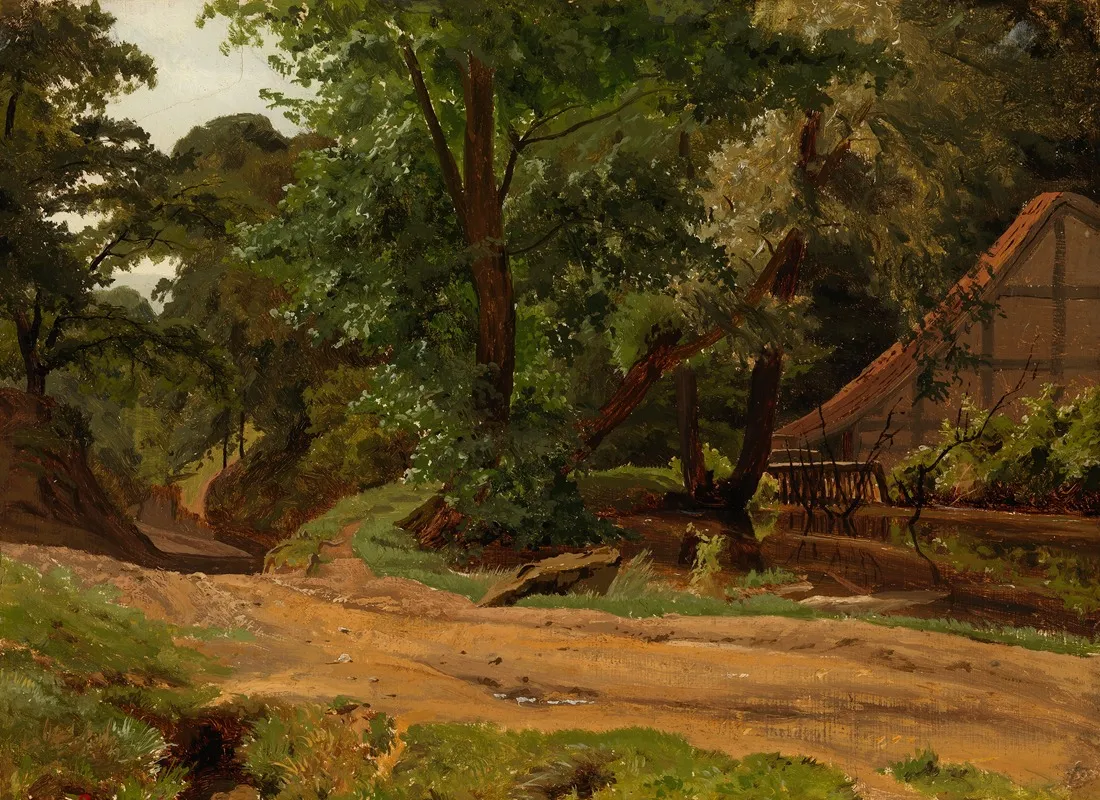 Road And Building In The Landscape Wall Art by Werner Holmberg - High-Resolution Digital Print