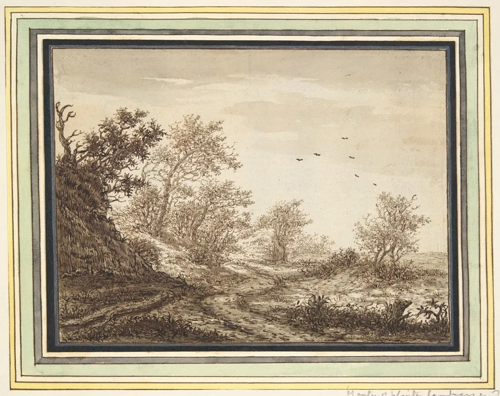Road Bordered With Trees Wall Art by Adriaen Hendriksz. Verboom - High-Resolution Digital Print
