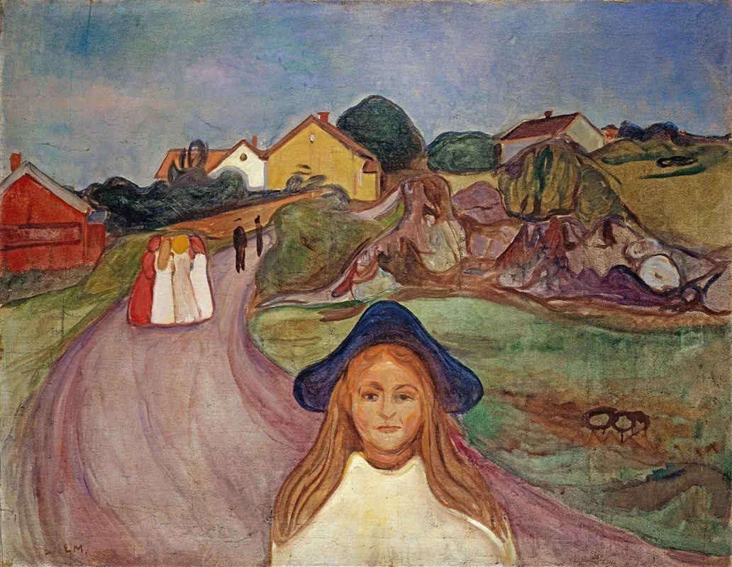 Road In Aasgaardstrand Wall Art by Edvard Munch - Canvas Print