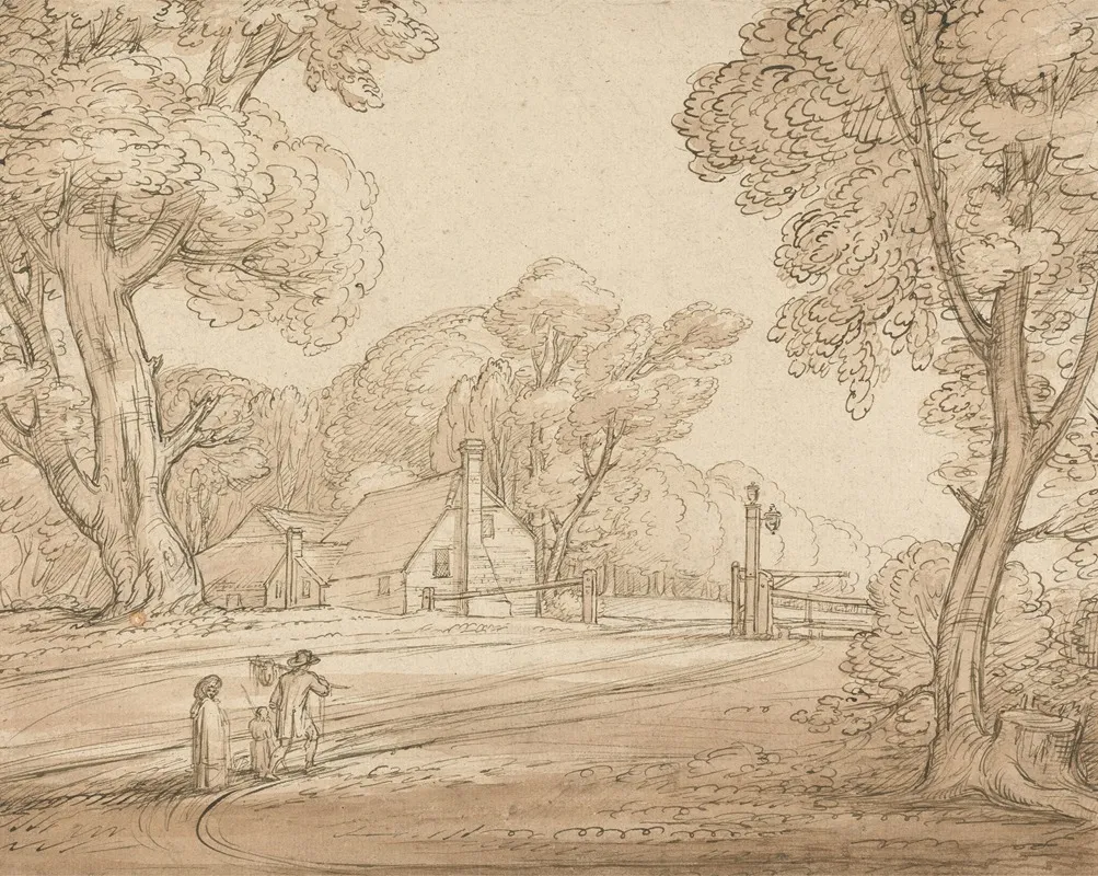 Road Scene In Windsor Forest Wall Art by Benjamin West - High-Resolution Digital Print
