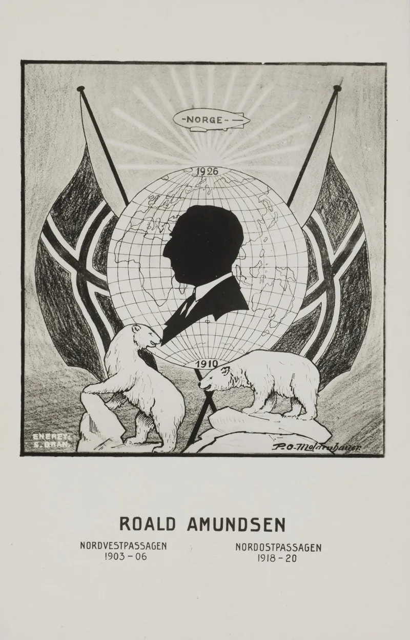Roald Amundsen Nordvestpassagen 1903 06 Nordostpassagen 1918 20 Wall Art by P. O. Moldenhauer - High-Resolution Digital Print