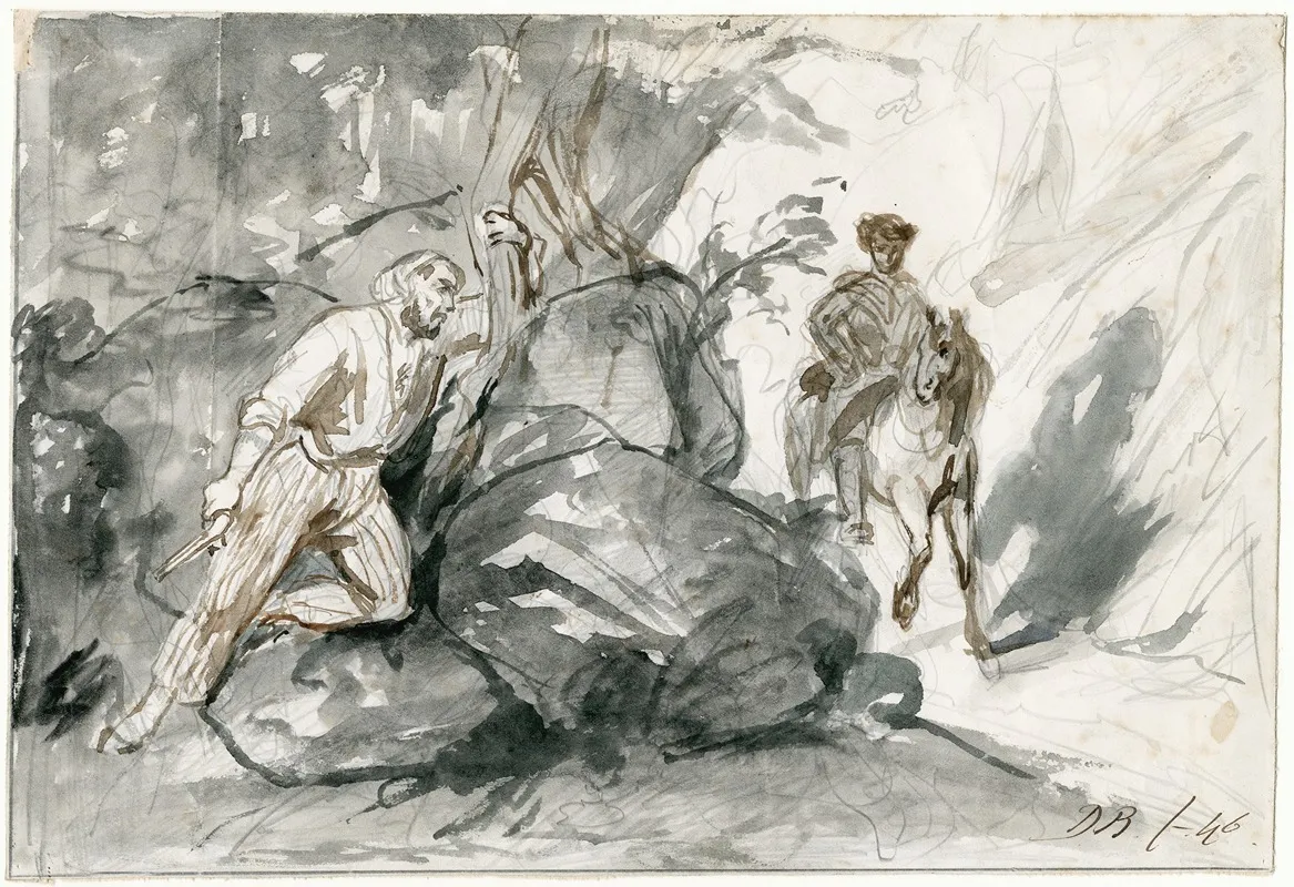 Robber Awaitng His Victim In An Ambush