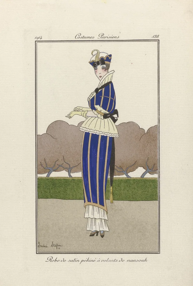 Robe De Satin Pekine A Volants De Nansouk 2 Wall Art by André Stéfan - High-Resolution Digital Print