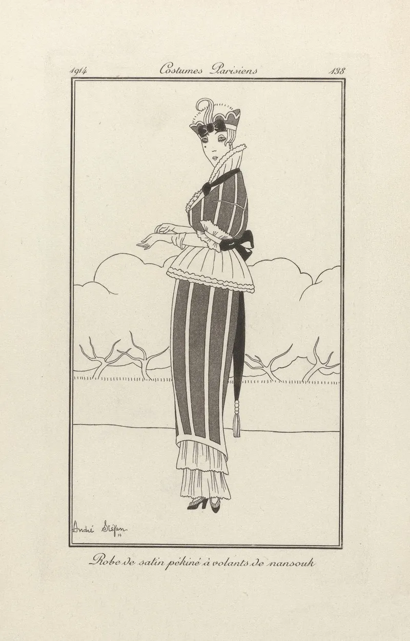 Robe De Satin Pekine A Volants De Nansouk Wall Art by André Stéfan - High-Resolution Digital Print