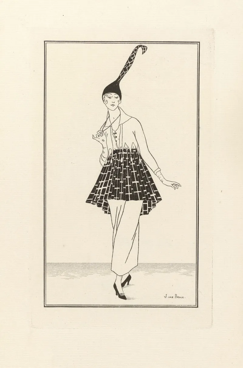 Robe De Serge Bleue A Volant Ecossais 2