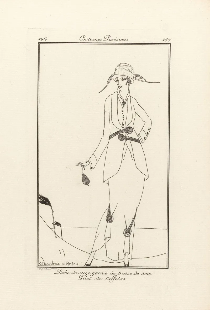 Robe De Serge Garnie De Tresse De Soie Gilet De Taffetas Wall Art by Gaudray d'Anjou - High-Resolution Digital Print