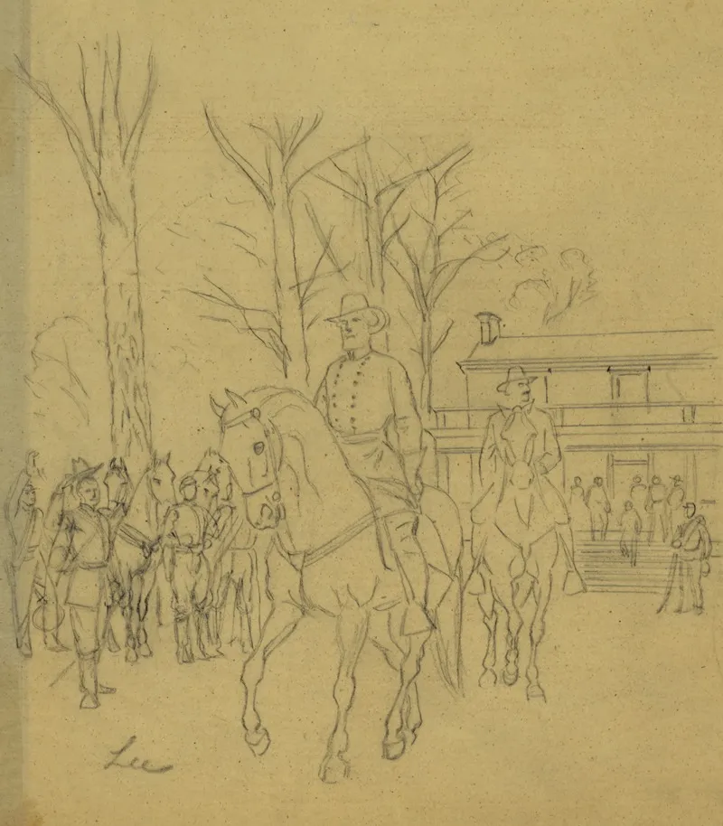 Robert E Lee Leaving The Mclean House Following His Surrender To Ulysses S Grant