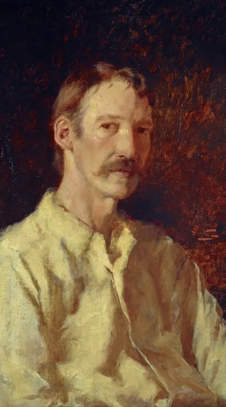 Robert Louis Stevenson 1850 1894 Essayist Poet And Novelist Wall Art by Girolamo Nerli - High-Resolution Digital Print