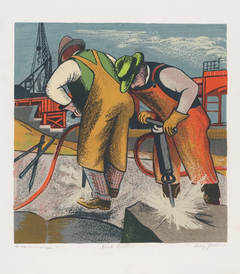 Rock Drillers Wall Art by Harry Gottlieb - High-Resolution Digital Print