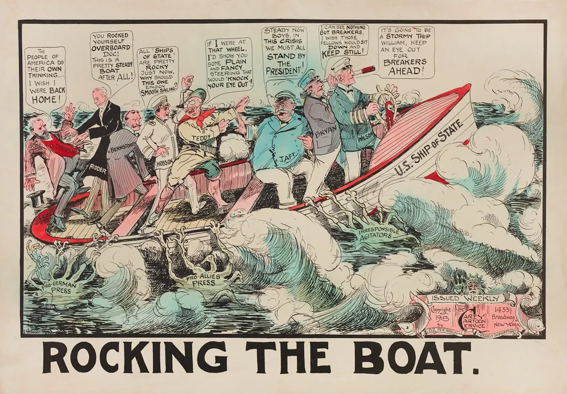 Rocking The Boat Wall Art by Carey Cartoon Service - High-Resolution Digital Print