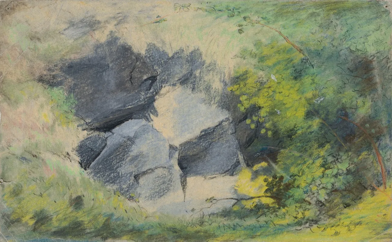 Rocks And Foliage Wall Art by William Howis, Jr. - High-Resolution Digital Print