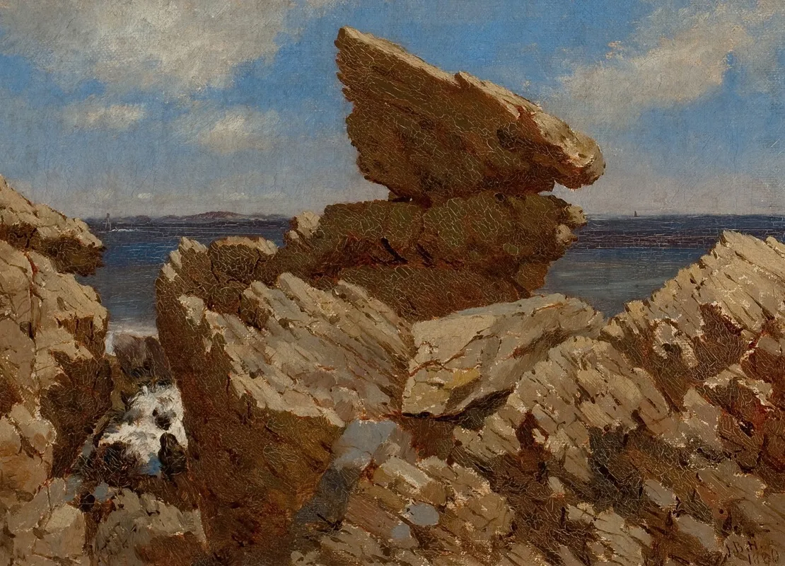 Rocky Cove With Balancing Rock Wall Art by John Bradley Hudson - High-Resolution Digital Print