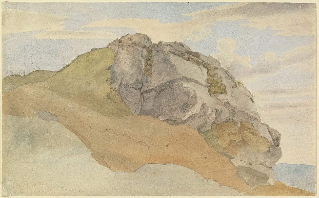 Rocky Outcropping Wall Art by Ernst Ferdinand Oehme - High-Resolution Digital Print