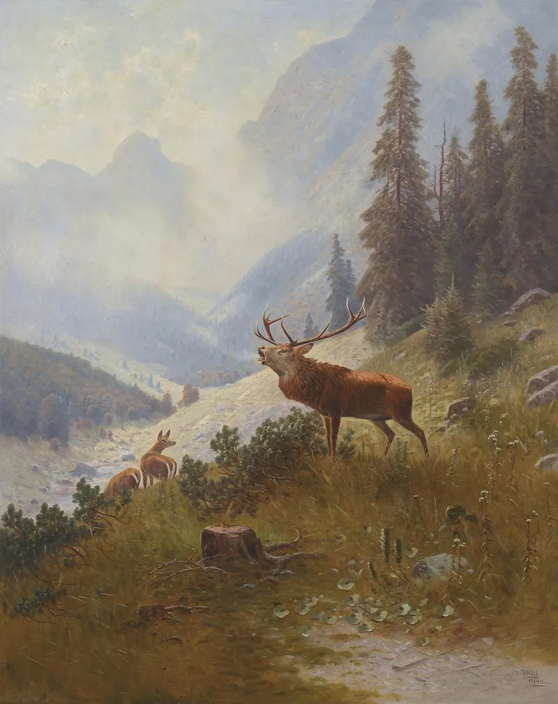 Rohrender Hirsch Im Gebirge