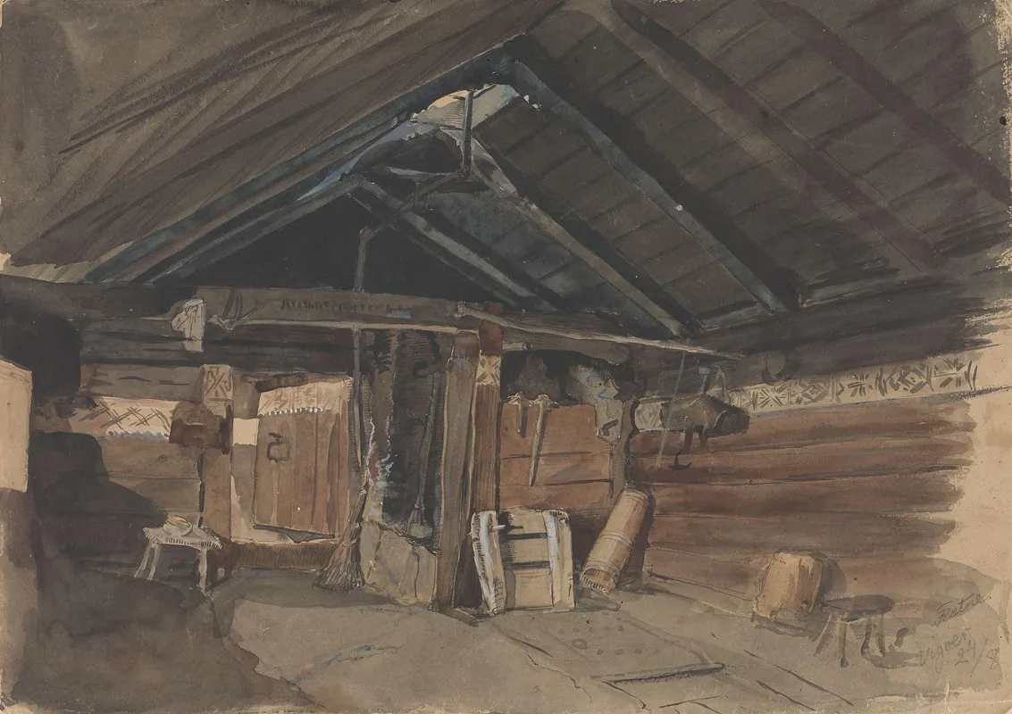 Rokstue Kvam Prestegard Vikoy Wall Art by Adolph Tidemand - High-Resolution Digital Print
