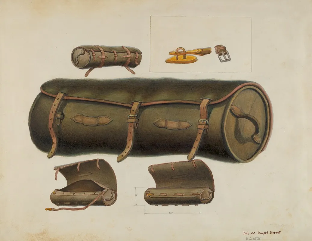 Rolled Leather Knapsack