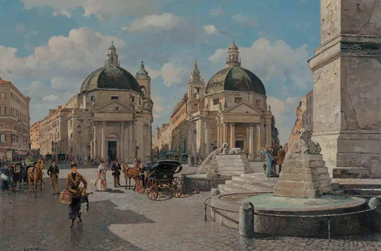 Roma Turisti A Piazza Del Popolo