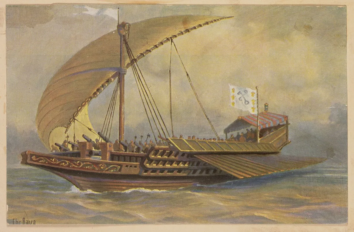 Roman Galley 15th Century Wall Art by Christopher Rave - High-Resolution Digital Print