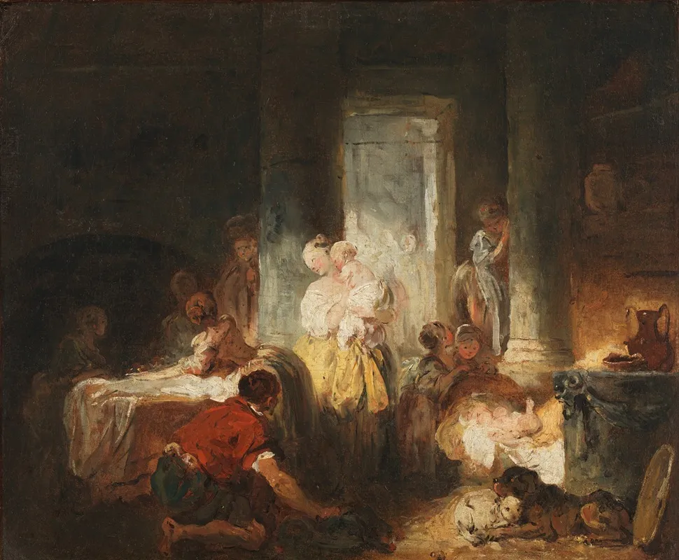 Roman Interior Wall Art by Jean-Honoré Fragonard - Canvas Print