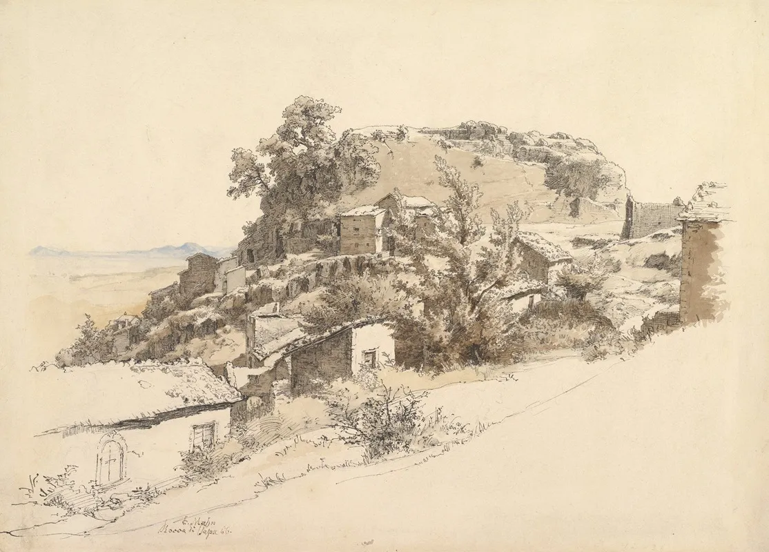Roman Landscape Near Rocca Di Papa Wall Art by Ernst Furchtegott Mohn - High-Resolution Digital Print
