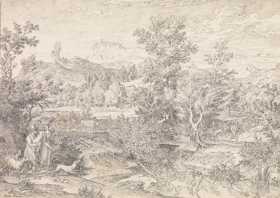 Roman Landscape With Figures Near Paliano