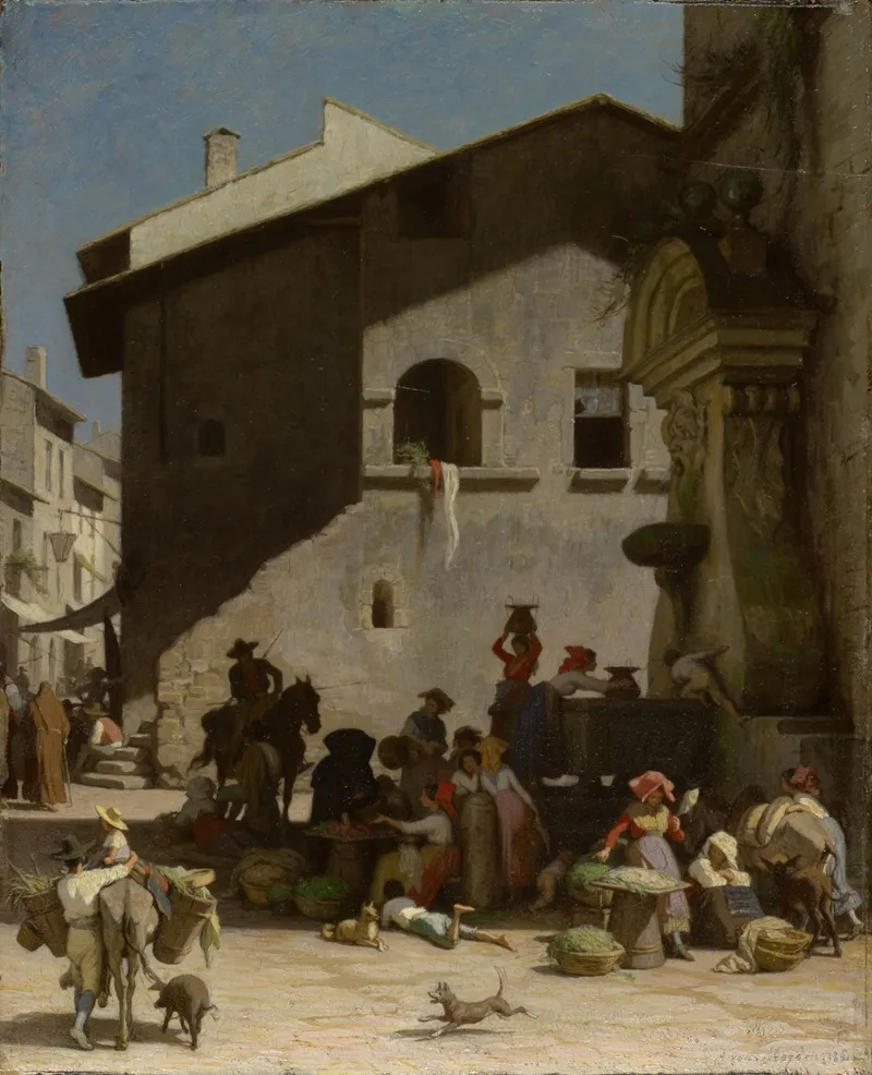 Roman Market Scene Wall Art by Jacques Alfred van Muyden - High-Resolution Digital Print