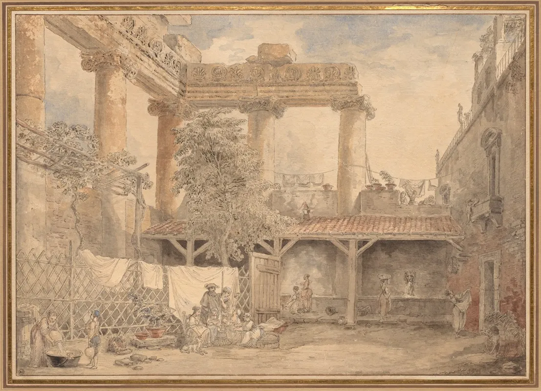 Roman Ruins Villa Pamfili Wall Art by Hubert Robert - High-Resolution Digital Print