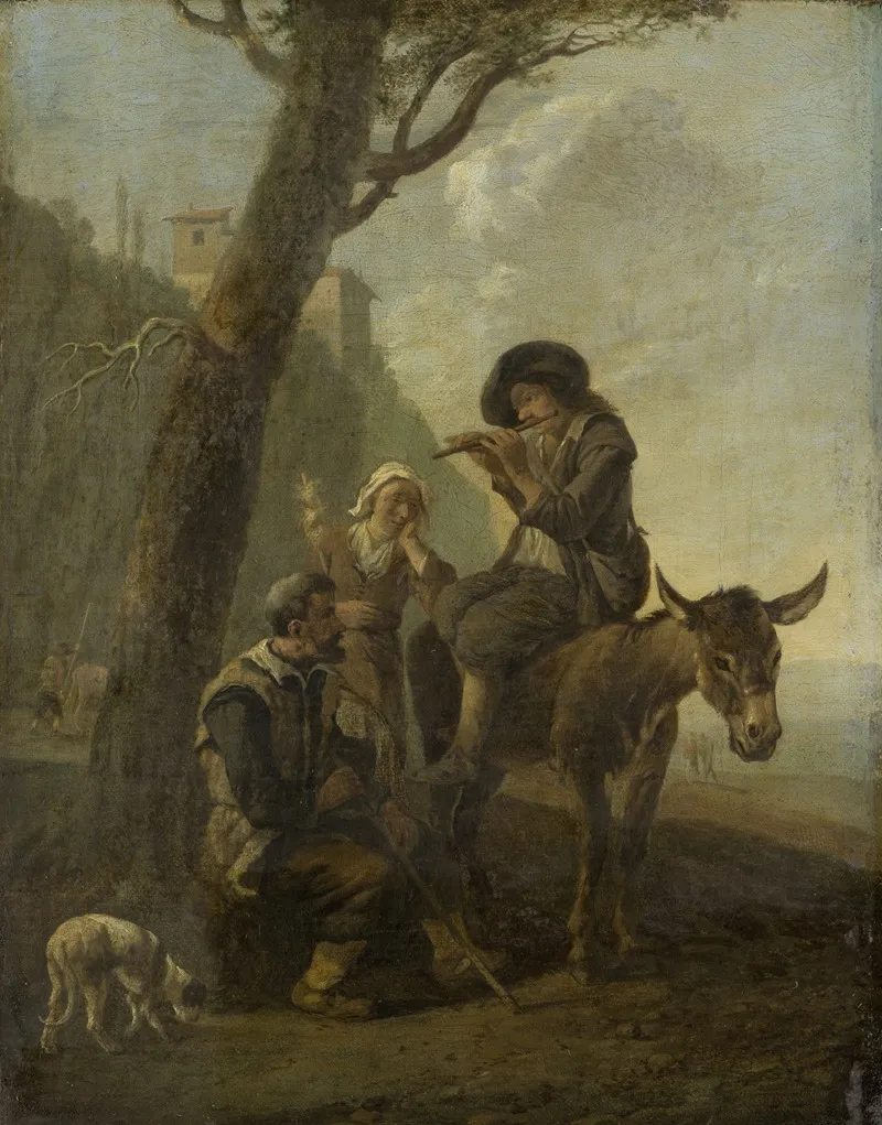Roman Shepherd Family Resting Beneath A Tree