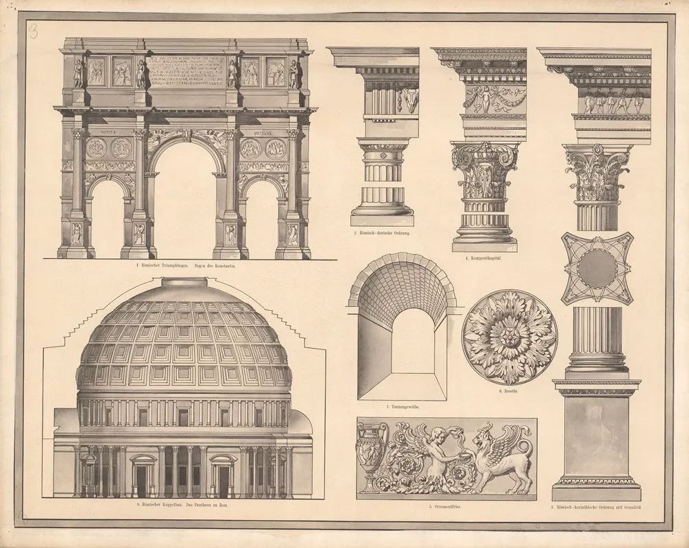 Roman Style Wall Art by Ferdinand Hirt &amp; Sohn - High-Resolution Digital Print