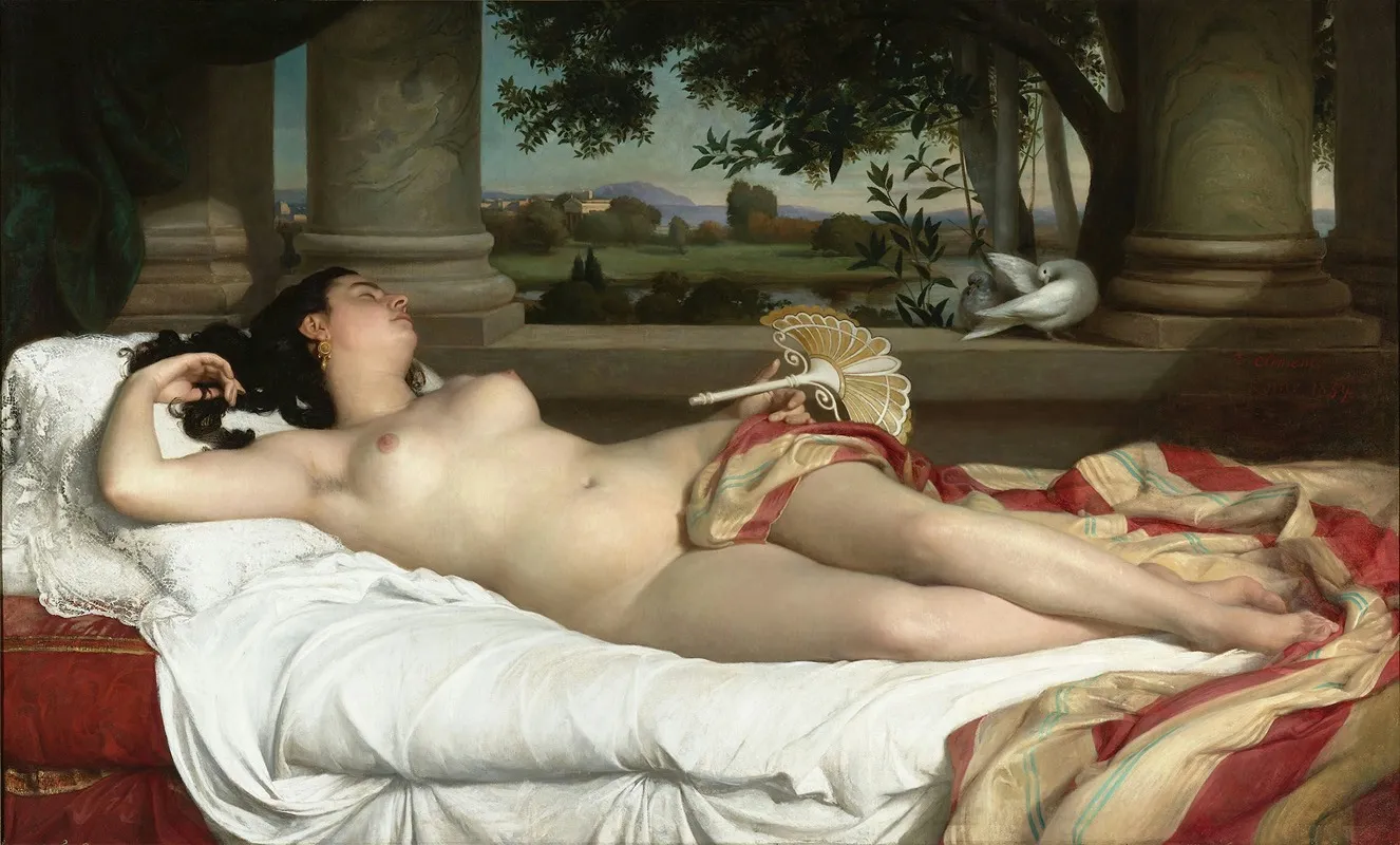Roman Woman Sleeping Wall Art by Félix Auguste Clément - High-Resolution Digital Print