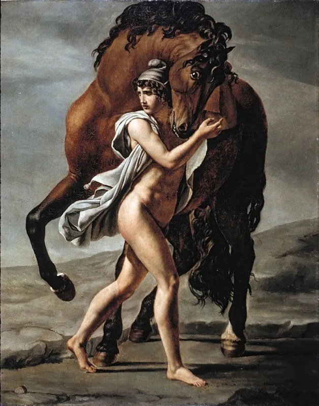 Roman Youth With Horse Wall Art by Circle Of Jacques-Louis David - High-Resolution Digital Print