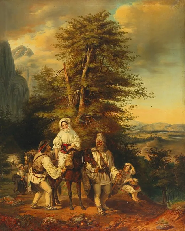 Romanian Family On Their Way To Market Wall Art by Miklós Barabás - High-Resolution Digital Print