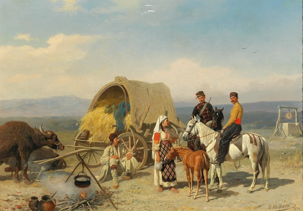 Romanian Peasants With Patrol