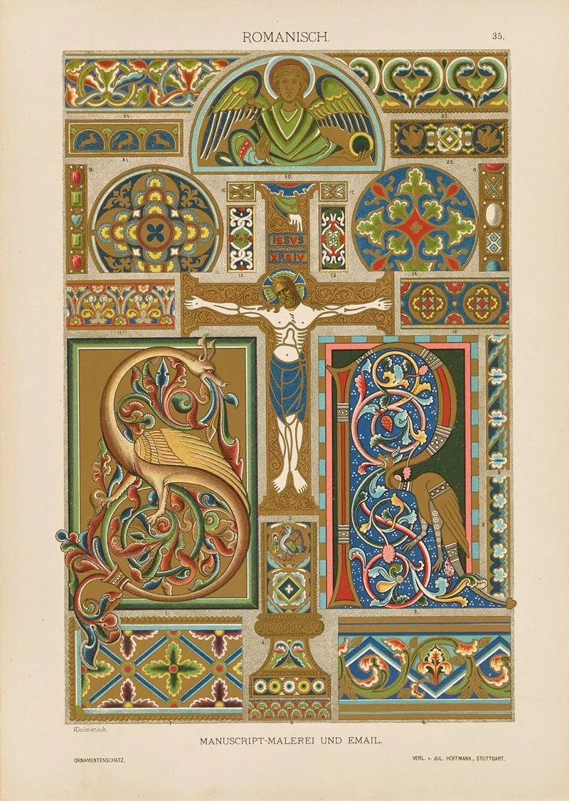 Romanisch Manuskript Malerei Und Email Wall Art by Heinrich Dolmetsch - High-Resolution Digital Print