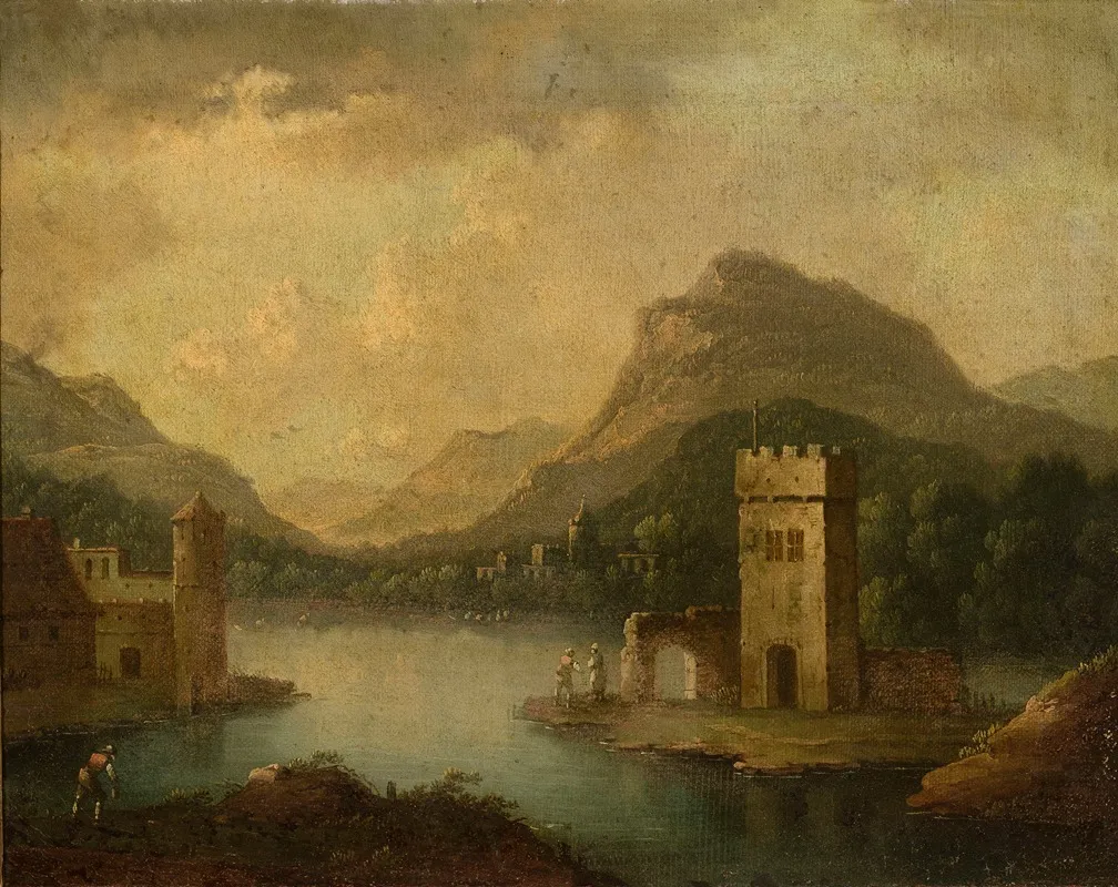 Romantic Landscape With Architecture Wall Art by Johann Christoph von Bemmel - High-Resolution Digital Print